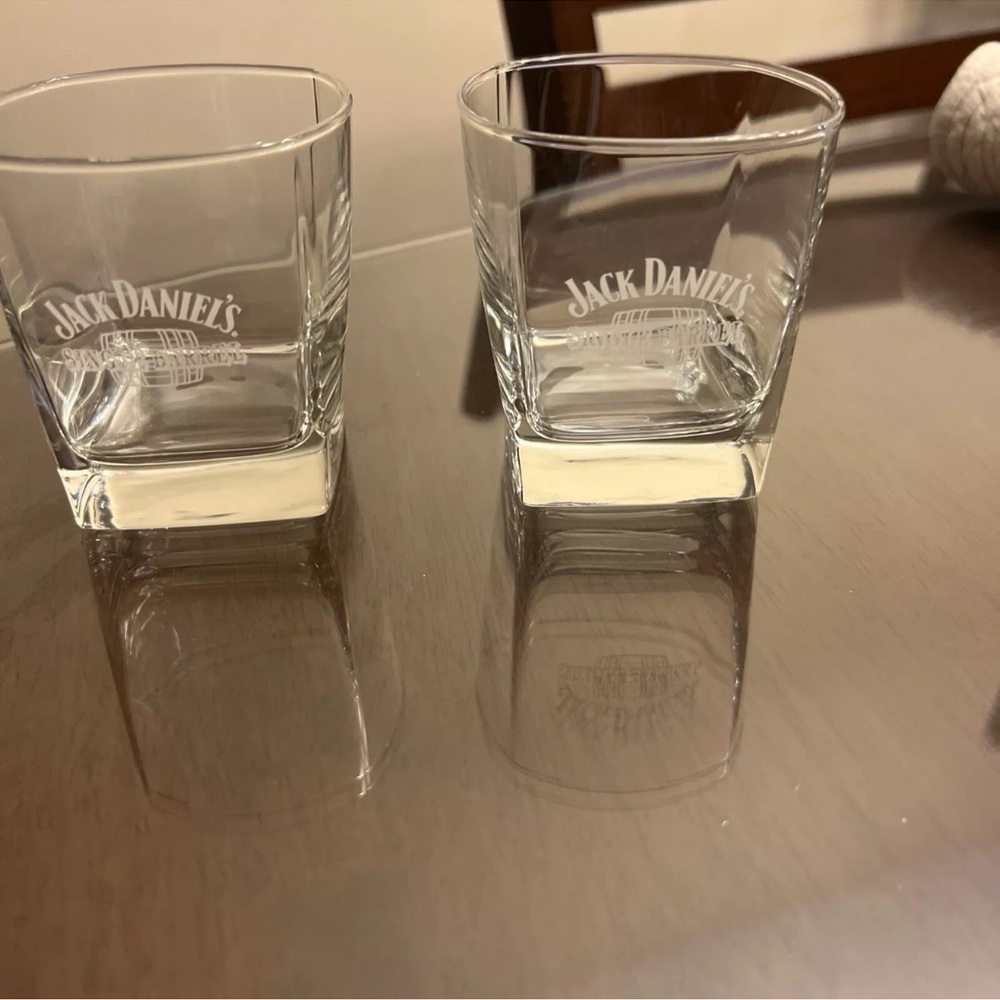 Jack Daniels Single Barrel Tennessee Whiskey Glasses Square - Set Of 2 Lowball